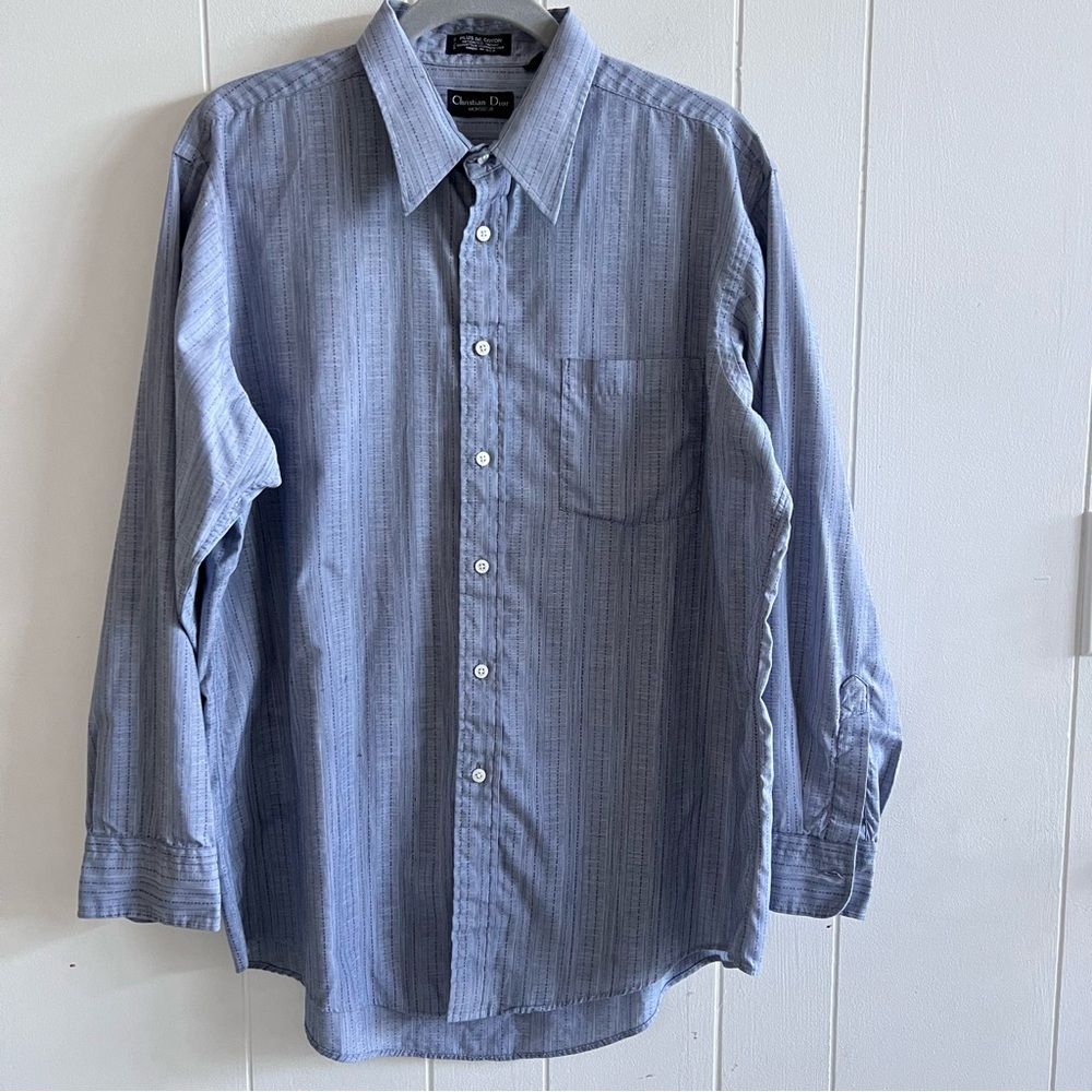 Vintage Christian Dior Monsieur Long Sleeve Button Shirt 16 1/2 32-33